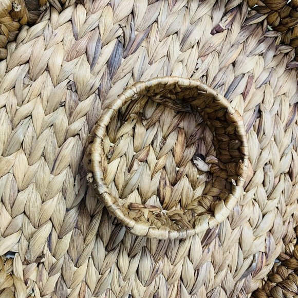 Raffia Chip and Dip Bowl Serving Platter Plate Boho Hippie Chic Wicker Seagrass - Picture 6 of 6